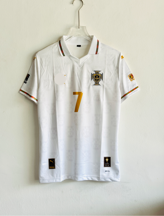 PORTUGAL 25-26 WHITE KIT RONALDO POLO EMBROIDERY PREMIUM (S)