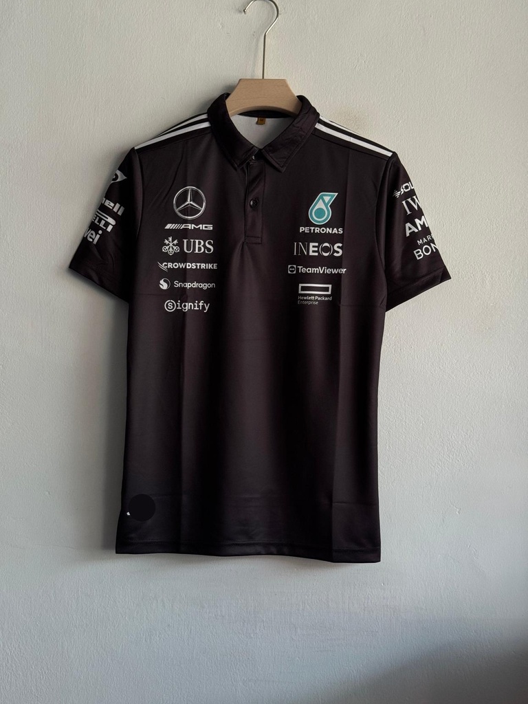F1 MERCEDES PETRONAS BLACK POLO PREMIUM (S)