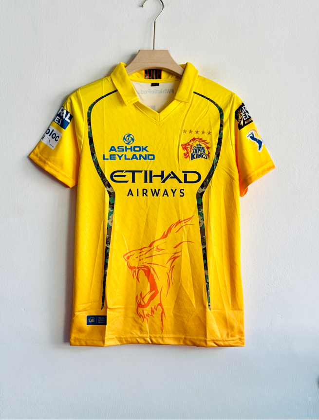 CHENNAI SUPER KINGS 2026 KIT DHONI POLO EMBROIDERY PREMIUM (S)