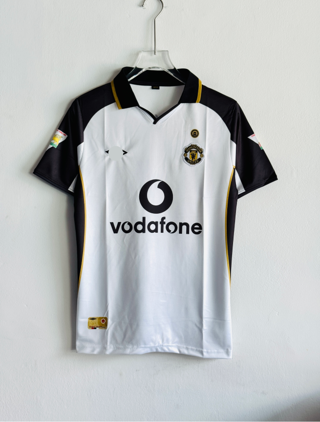 MANCHESTER UNITED 2001-02 AWAY KIT BECKHAM POLO EMBROIDERY PREMIUM (S)