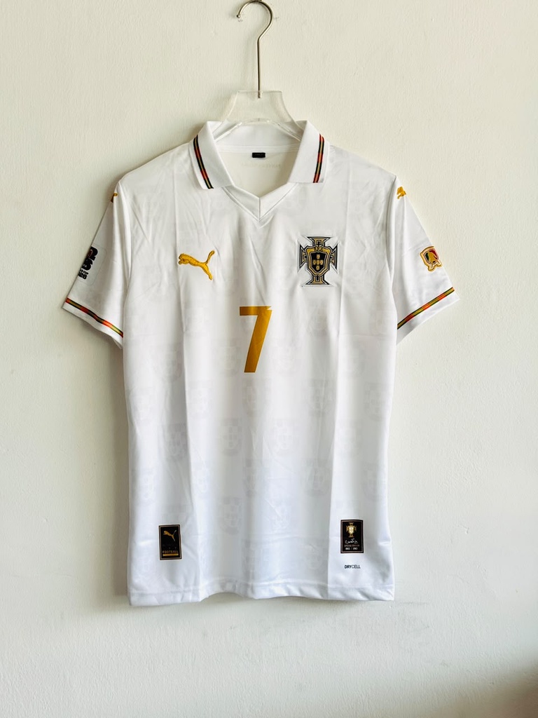 PORTUGAL 25-26 WHITE KIT RONALDO POLO EMBROIDERY PREMIUM (S - 36)