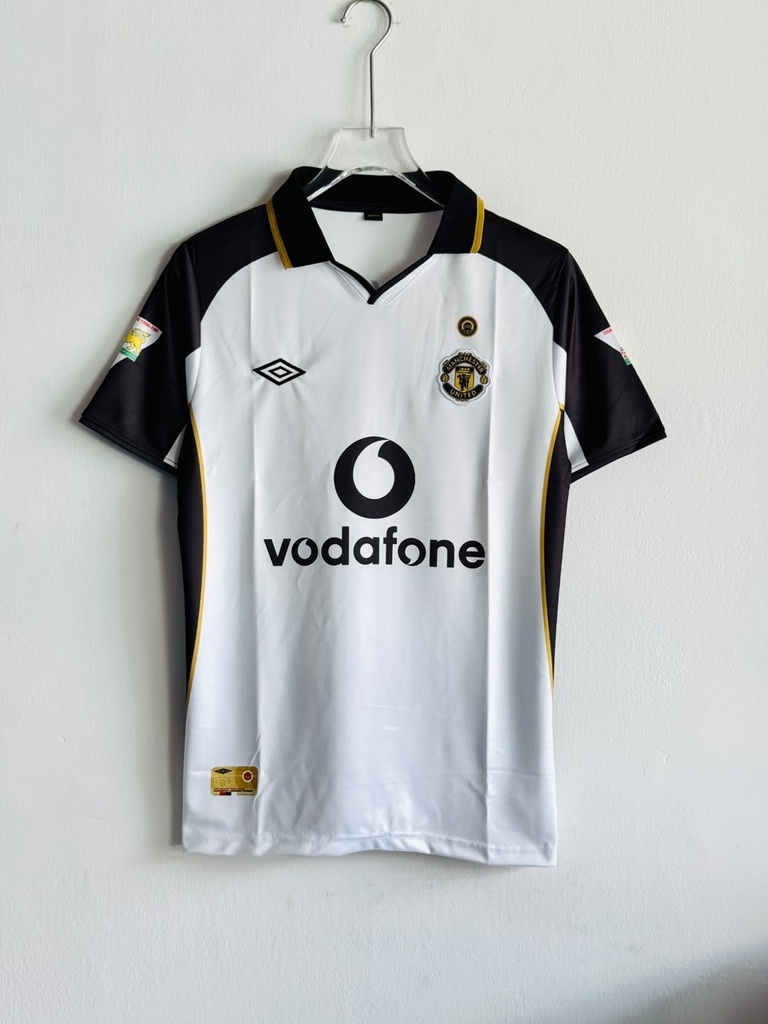 MANCHESTER UNITED 2001-02 AWAY KIT BECKHAM POLO EMBROIDERY PREMIUM (S - 36)