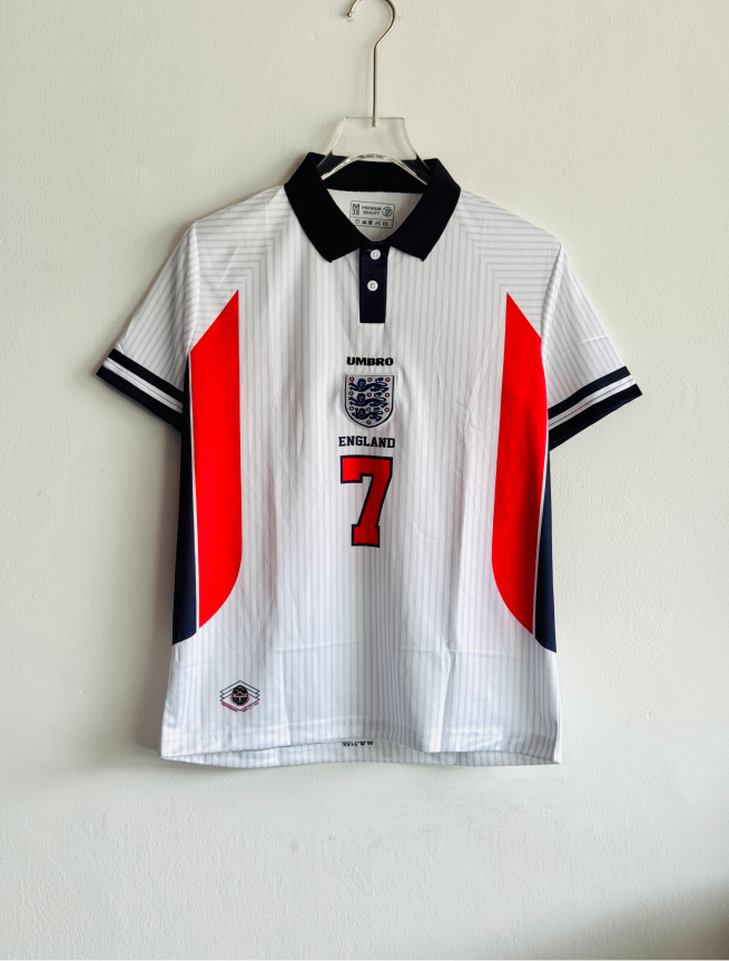 ENGLAND 1998 HOME KIT BECKHAM POLO EMBROIDERY (S)