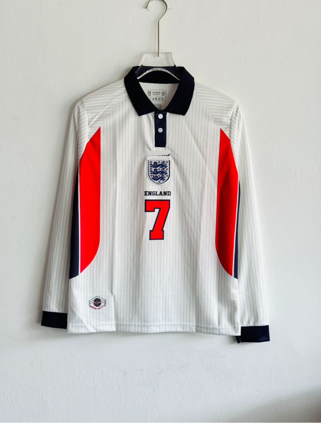 ENGLAND 1998 HOME KIT BECKHAM FULLSLEEVE POLO EMBROIDERY (S)