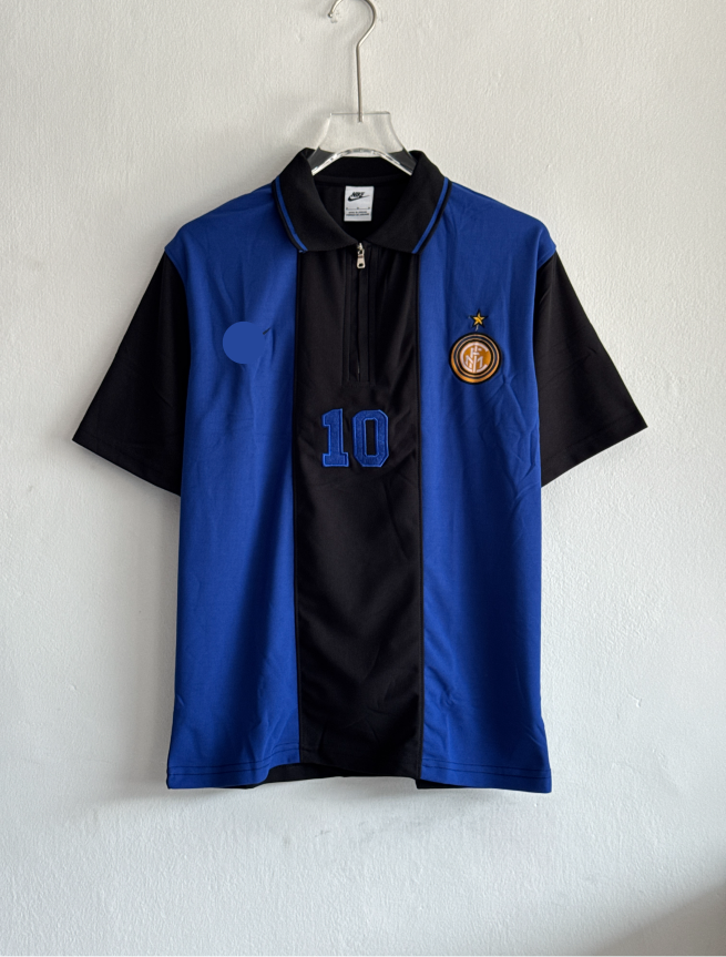 TSHIRT INTERMILAN 10 POLO EMBROIDERY WITH ZIP PREMIUM (L)