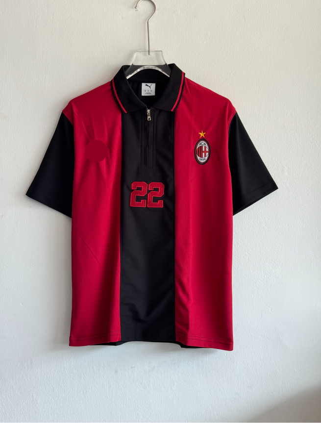 TSHIRT ACMILAN 22 POLO EMBROIDERY WITH ZIP PREMIUM (M)