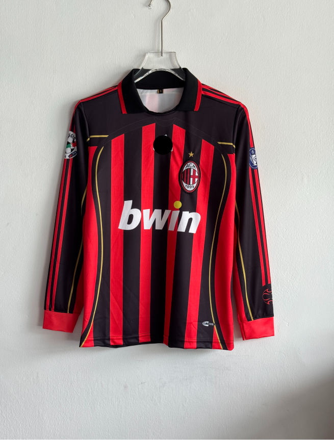 ACMILAN 2006-07 HOME KIT KAKA FULLSLEEVE POLO EMBROIDERY PREMIUM (2XL)