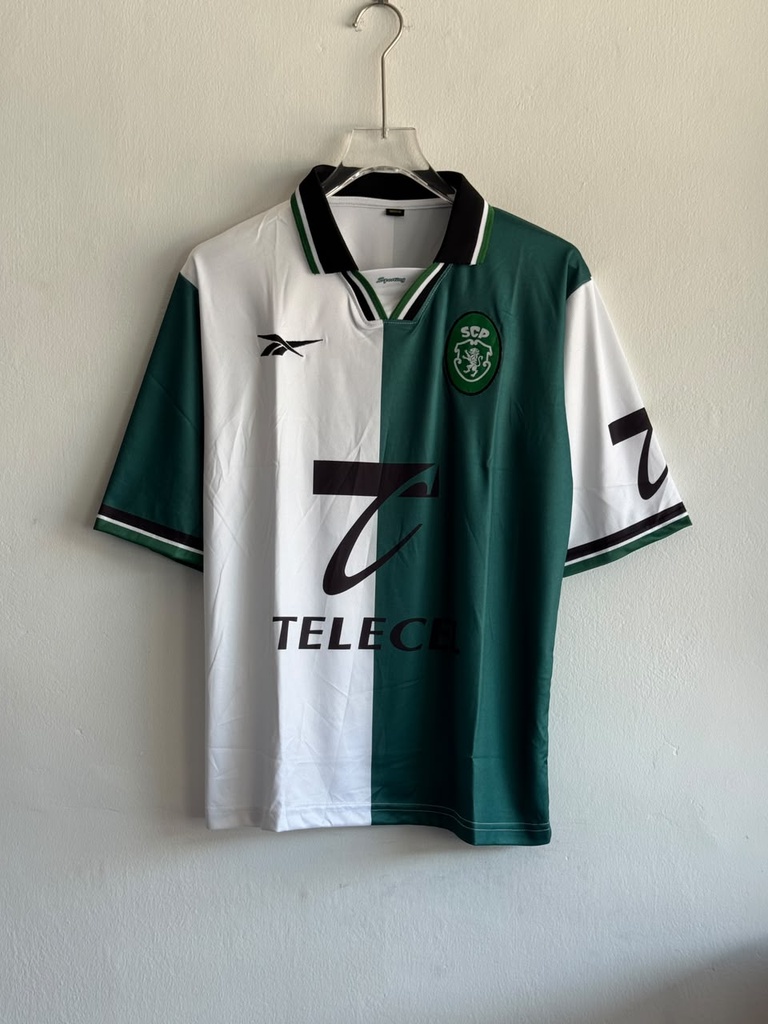 SPORTING 1998-99 THIRD KIT RONALDO FIVESLEEVE POLO EMBROIDERY PREMIUM (S - 36)