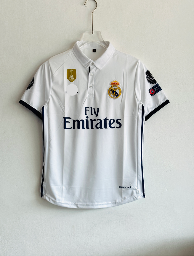 REAL MADRID 2016-17 HOME KIT RONALDO POLO EMBROIDERY PREMIUM (S)